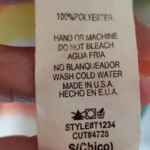 Vall.  Sheer Colorful Top. Size S - Picture 4 of 8